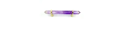 Long Bar Handle Purple Amethyst 8" Drawer Pulls, Brass