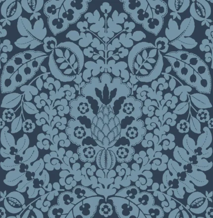 Marni Navy Fruit Damask Wallpaper Bolt