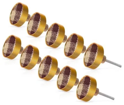 Mascot Hardware Basketweave 1-3/5" Checkered Red & Brown Cabinet Knob - PK 10