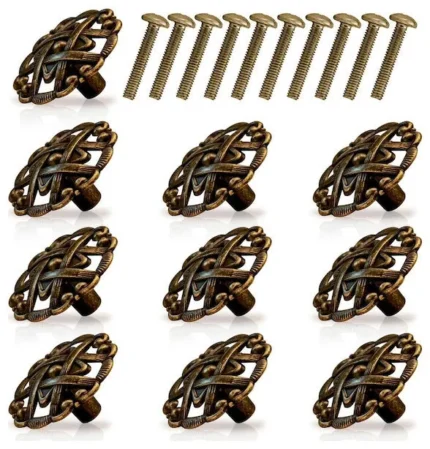Mascot Hardware Weave 1-1/2 in. Antique Brass Round Cabinet Knob - Pack of 10