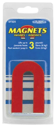 Master Magnetics 07225 Alnico Horseshoe Magnet With Keeper, Small, Red