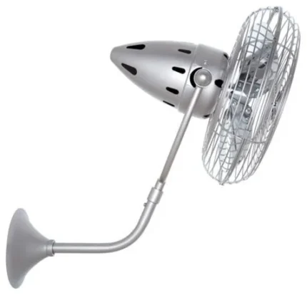 Matthews Fan, Bruna Parede Wall Fan, Brushed Nickel