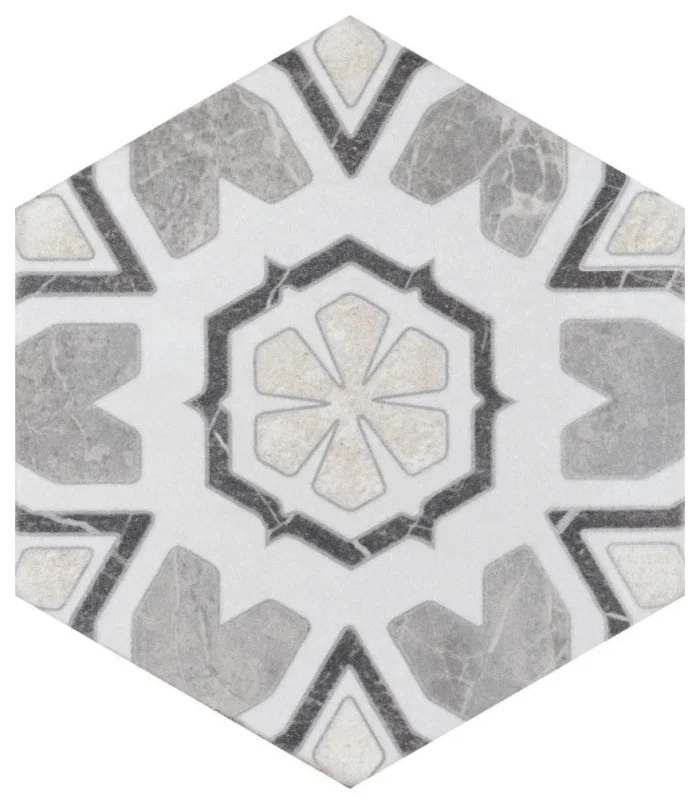 Mazzo Hex Deco Chroma Porcelain Floor and Wall Tile - Image 1