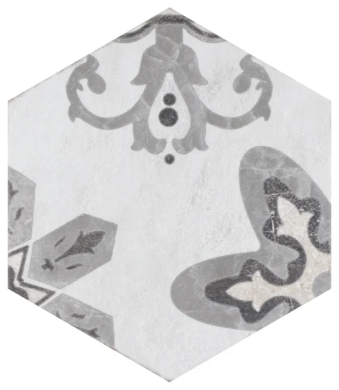 Mazzo Hex Deco Porcelain Floor and Wall Tile Sample - Image 1