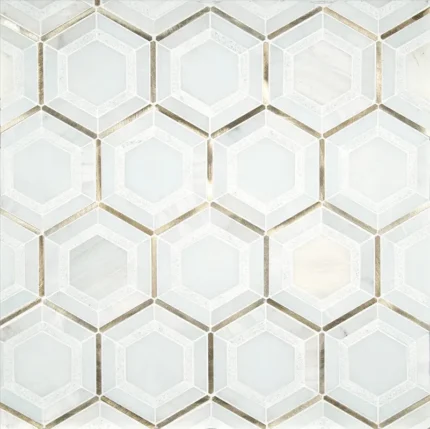 Medici Gold Pattern Stone Metal Mosaic, 10 Sheets