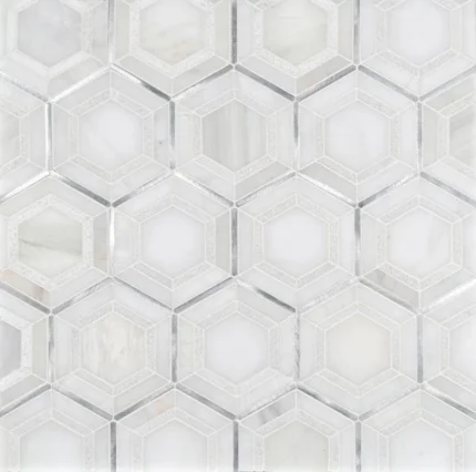 Medici Silver Pattern Stone Metal Mosaic, (4x4 or 6x6)  Sample