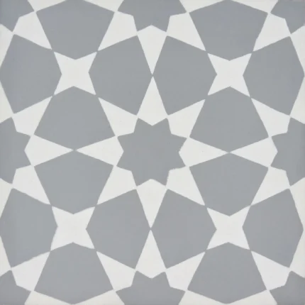 Medina Handmade Cement Tile, Gray/White, Sample