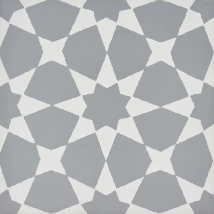 Medina Handmade Cement Tile, Gray/White, Sample - Image 1