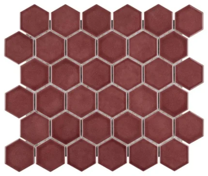 Medley Hex Mosaic Floor and Wall Tile, Slate Blue Tile, Sample