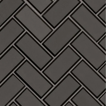 Metallic Gray Herringbone Mosaic TIle, Sampel