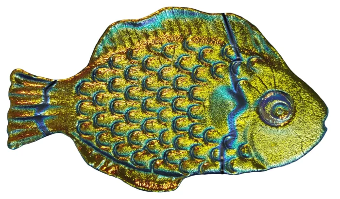 Metallic Mini Tropical Fish Fusion Series Ceramic Pool Mosaic 4", Rainbow - Image 1