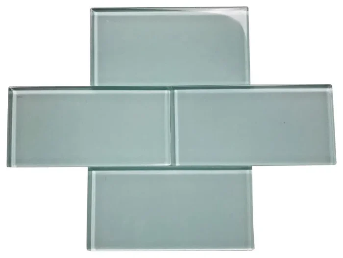 Metro 3"x6" Glossy Glass Subway Wall Tile,Light Blue,Peel & Stick , Piece - Image 1