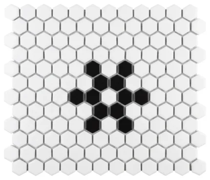 Metro Hex Matte Porcelain Mosaic Floor and Wall Tile, Sample