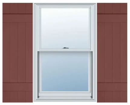 Mid-America, Standard Size Four Board Joined Shutters, Burgundy Red, 31" x 14"