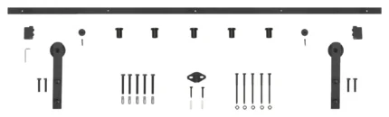 Miseno MBDH0205X78 78-3/4" Straight Strap Barn Door Hardware Kit - Black