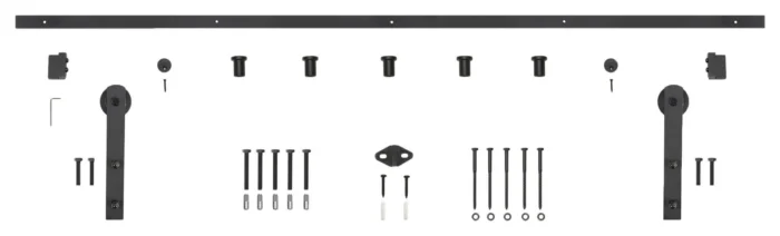 Miseno MBDH0205X78 78-3/4" Straight Strap Barn Door Hardware Kit - Black - Image 1