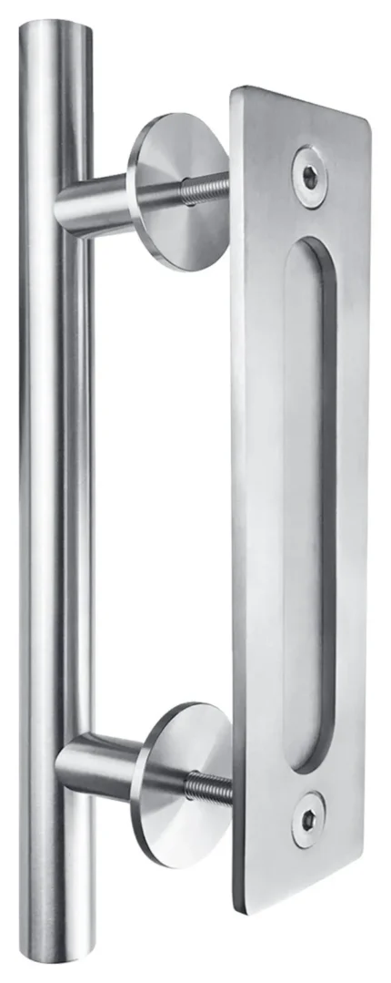 Miseno MBDH0385 11-3/4" Tall Sliding Barn Door Pull Set - Stainless Steel