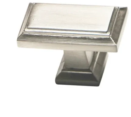 Modern Design Rectangular Door Knobs, Brushed Nickel, 10-Pack