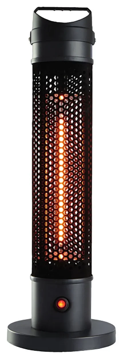 Modern Efficient Standing Electric Heater, Black, 7.8"