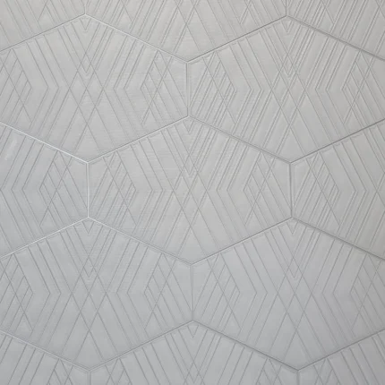 Modern Lamborghini geometric Hexagon trellis heavy textured off white Wallpaper,