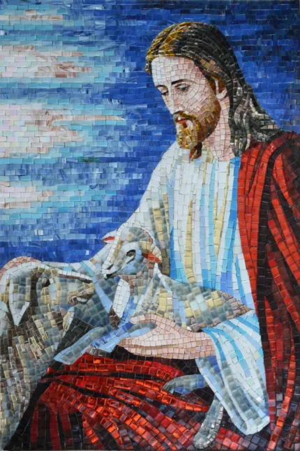 Modern Mosaic Icon, Jesus, 24"x35"