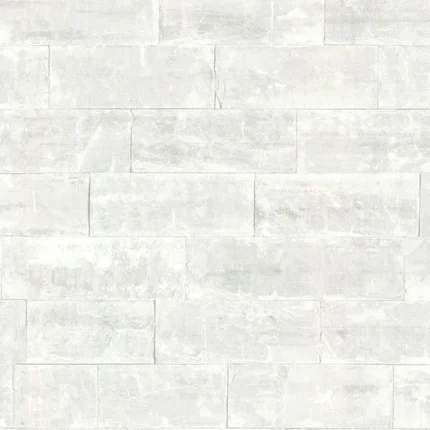 Modern Stone Block Pattern Wallpaper, Light Gray, Bolt