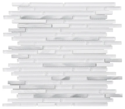 Modket Pure White Glass Aluminum Interlocking Mosaic Tile Backsplash TDH40MDR