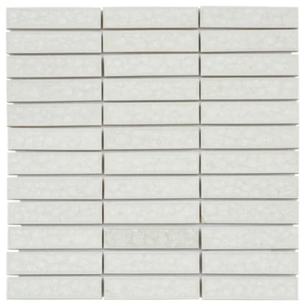 Modket White Crackle Glass Stack Mosaic Tile Kitchen Backsplash TDH181MO