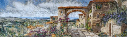 Mosaic Artwork -Amalfi Coast, 20"x67"