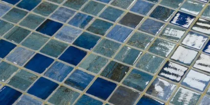 Mosaic Glass Tile The Reef Series For Swimming Pool Wet Area & More, Blue Forest