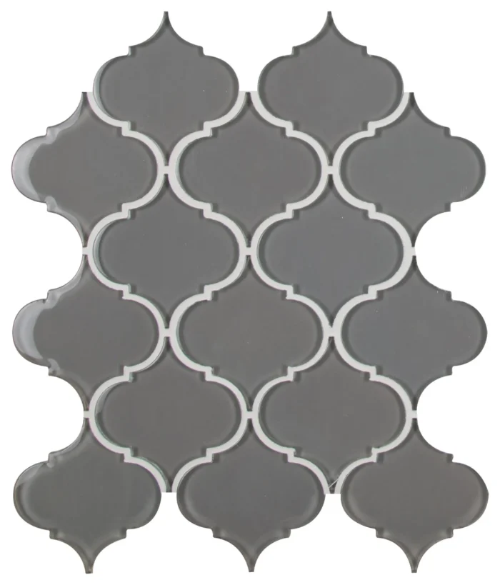 MSI SMOT-GLS-ARA8MM 11" x 13" Specialty Arabesque/Baroque Mosaic - Pebble - Image 1