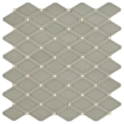 MSI SMOT-PT-DIAMOND Highland Park - 12" x 13" Dot-Mounted Mosaic - Dove Gray