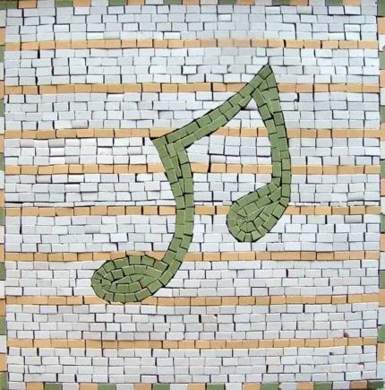 Musical Note Mosaic Art, 12"x12"