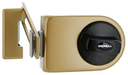 N200 Rim Lock with Door Limiter, Golden