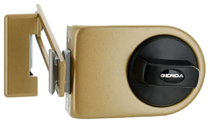 N200 Rim Lock with Door Limiter, Golden - Image 1