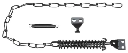 National Hardware® N349-241 Steel Spring & Chain Door Stop, Black