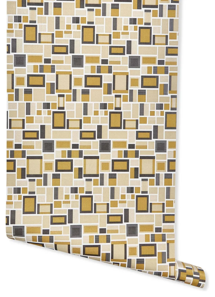 Neo Wallpaper, White/Copper/Black/Cream, Bolt - Image 1