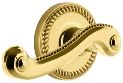 Newport Plate Passage with Newport Lever in Lifetime Brass