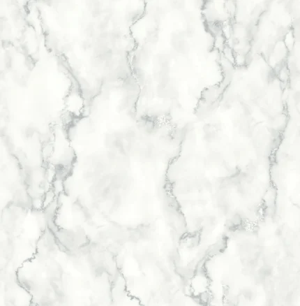 NextWall White and Gray Faux Marble Texture Peel and Stick Wallpaper