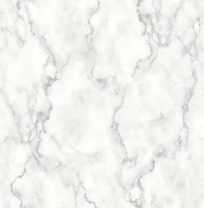 NextWall White and Gray Faux Marble Texture Peel and Stick Wallpaper - Image 1