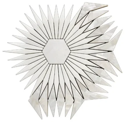 Night Star Waterjet Mosaic Thassos & Mother of Pearl