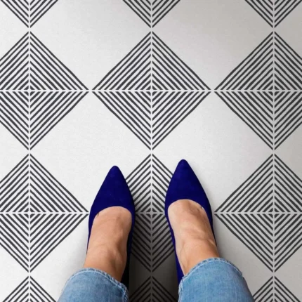 Nola Tile Stencil - DIY Faux Geometric Tiles - Cement Tile Stencils, Small