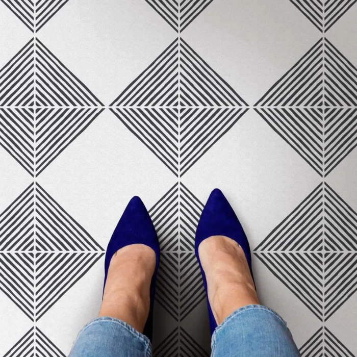 Nola Tile Stencil - DIY Faux Geometric Tiles - Cement Tile Stencils, Small - Image 1