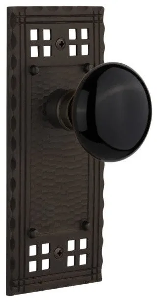 Nostalgic Warehouse CRABLK_PSG_234_NK Black Porcelain Solid Brass - Oil-Rubbed