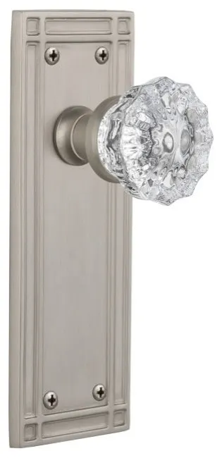 Nostalgic Warehouse MISCRY_PRV_238_NK Vintage Fluted Crystal - Satin Nickel