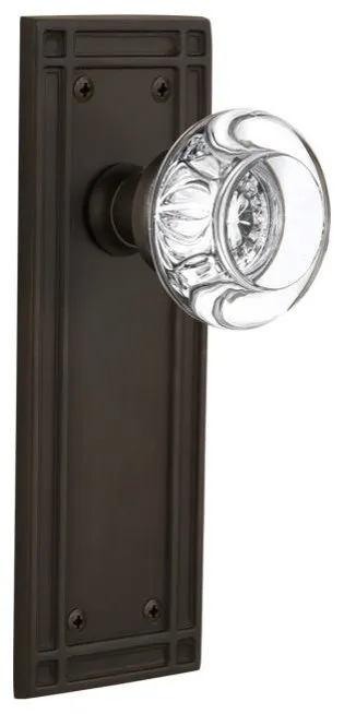 Nostalgic Warehouse MISRCC_PRV_238_NK Round Clear Crystal Solid - Oil-Rubbed