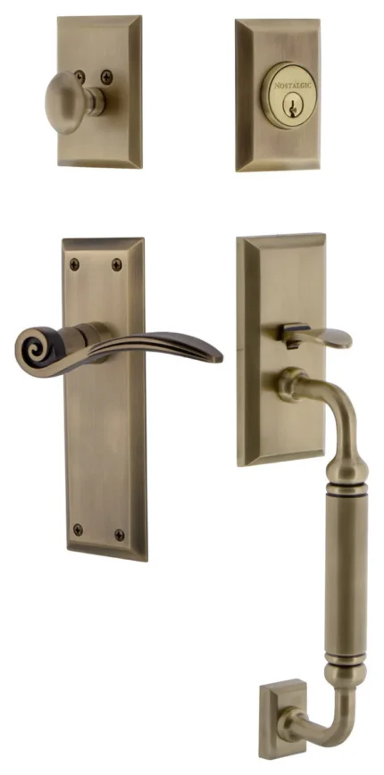 Nostalgic Warehouse NYKSWN_ESET_238_CG_LH New York Left Handed - Antique Brass