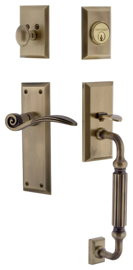 Nostalgic Warehouse NYKSWN_ESET_238_FG_RH New York Right Handed - Antique Brass