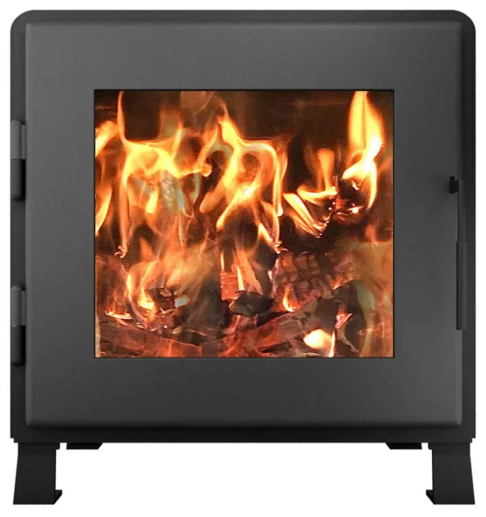 Nova Wood Stove, Satin Black/Charcoal Door - Image 1