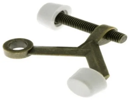 Nuk3y Lite Duty Hinge Pin Adjustable Door Stop, 5 Pack, Antique Brass